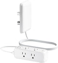 Flat Outlet Extender with Cover, Flat Plug Power Strip with 6 AC Outlets, 2000 Joules Surge Protector, 5FT Flat Extension Cord, Home Office Travel Dorm Room Essentials