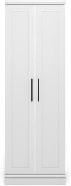 Furinno Robin Storage Cabinet, 5-Tier Pantry Cabinet with Adjustable Shelves, 23W with 2 Shaker-Doors, Kitchen Cabinet, Organization and Storage, for Pantry, Living Room, Home Office, White
