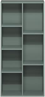 Furinno LUDER Book Shelf, 7-Cube Bookshelf, Bookcase with Open Shelves, 9.4 x 19.5 x 41.7, Easy Assembly, for Living Room, Bedroom, Home Office, Sage Green