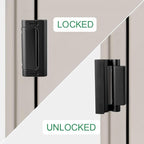 Home Security Door Lock Reinforcement - Child Proof High Security Door Locks with 3" Stop Withstand 800 lbs for Inward Swinging Front Door, Night Kids Safety Metal Flip Deadbolt Latch Defend Home