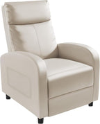 Homall Recliner Chair, Recliner Sofa for Adults, Recliners Home Theater Seating with Lumbar Support, Reclining Sofa Chair for Living Room (Leather, Beige)