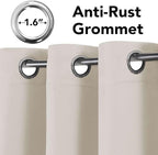 H.VERSAILTEX Room Darkening Curtains for Bedroom Thermal Insulated Living Room Curtains 102 Inch Long Grommet Privacy Protection Window Curtain Panels/Drapes for Nursery, 2 Panels, Ivory