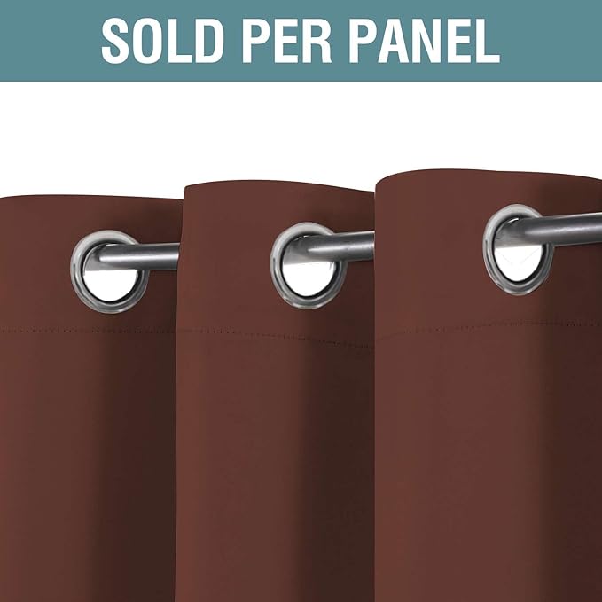 H.VERSAILTEX Blackout Curtain for Living Room Thermal Insulated Window Treatment Curtain Extra Long 108 inch Length Energy Saving Solid Grommet Top Blackout Drape, One Panel, Rust, 52" W x 108" L