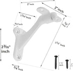 khtumeware 6 Pack 3 Inch White Hand Rail Bracket Heavy Duty Hardware for Stairways, Home or Office Vintage Stair Support Handrail Brackets