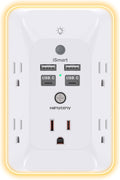 Multi Plug Outlet, HANYCONY Outlet Extender with 4 USB Ports (2 USB C) and Night Light, 1050J Surge Protector, Wall Mount, Outlet Splitter for Bathroom Kicthen Camper Dorm Room Essentials