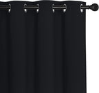 NICETOWN Black Out Curtain for Bedroom 102 inches Long, Grommet Thermal Insulated Light Blinds Room Darkening Window Treatment for Boys Room, 1 Panel, W52 x L102, Black