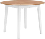 Signature Design by Ashley Gesthaven Farmhouse Dining Drop Leaf Table with 4 Legs, Light Brown & White