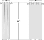NICETOWN Natural Linen Doorway Curtains 80 inches Long, Grommet Thick Linen Weave Semi Sheer Window Treatments Privacy Assured with Light Filtering for Bedroom/Side Door, W34 x L80