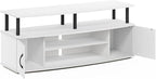 Furinno Jaya Entertainment Center Stand Unit/TV Desk for up to 55 inch, White/Black