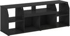 Furinno Jaya TV stand for up to 65 Inch TV, Gaming Enterteinment Center with LED Lights, Living Room Media Console Table, Americano