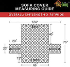 Easy-Going Reversible Couch Cover for 3 Cushion Couch Sofa Cover for Dogs Water Resistant Furniture Protector Cover with Foam Sticks Elastic Straps for Pet Cat (Sofa, Blue/Ivory)