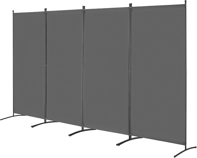 VEVOR Room Divider, 4 Panel Room Divider, 136" W Folding Privacy Screen and Portable Partition Divider for Room Separation, Freestanding Room Partitions for Office, Bedroom, Study, Grey