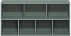 Furinno LUDER Book Shelf, 7-Cube Bookshelf, Bookcase with Open Shelves, 9.4 x 19.5 x 41.7, Easy Assembly, for Living Room, Bedroom, Home Office, Sage Green