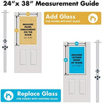 ODL Entry Door Glass Replacement for Home Improvement - 24" x 38" Exterior or Front Door Inserts Glass Kit with Energy Efficient Low-E Double Pane Tempered Glass - White Frame External 9 Grid Pattern