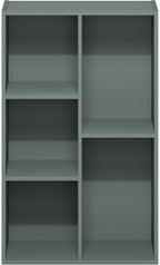 Furinno LUDER Book Shelf, 5-Cube Bookshelf, Reversible Bookcase, 9.4 x 19.5 x 31.5, Easy Assembly, for Living Room, Bedroom, Home Office, Sage Green