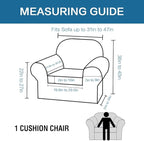 H.VERSAILTEX 2 Piece Couch Cover Stretch Stylish Chair Cover Furniture Cover/Protector Featuring Jacquard Textured Twill Fabric, High Polyester and Spandex Slipcover Machine Washable(Chair, Natural)