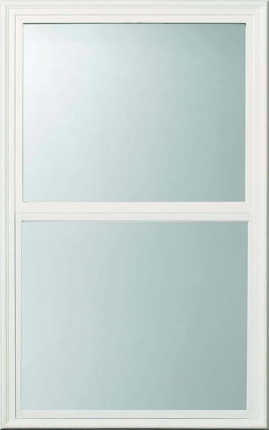 ODL Venting Entry Door Glass Replacement for Home Improvement - 24" x 38" Exterior or Front Door Inserts Glass Kit with Double Pane Tempered Clear Glass for House (Vertical Slide) - White Frame