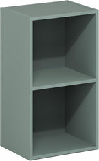 Furinno PASIR Book Shelf, 2-Tier Modern Bookshelf, Open Shelves Bookcase 9 x 12 x 21, Easy Assembly, for Living Room, Bedroom, Home Office, Sage Green