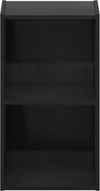 Furinno PASIR Book Shelf, 2-Tier Modern Bookshelf, Open Shelves Bookcase 9 x 12 x 21, Easy Assembly, for Living Room, Bedroom, Home Office, Blackwood