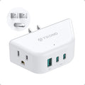 TROND Outlet Extender with USB C PD 20W, Outlet Splitter with 2 AC Sockets, 3-Side Design Wall Plug Adapter, for Home Office Cruise Travel Essentials, White