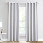 NICETOWN Room Darkening Curtains for Living Room - Easy Care Solid Thermal Insulated Grommet Room Darkening Curtains/Panels/Drapes for Bedroom (2 Panels, 52 by 84, Greyish White)