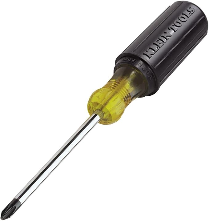 Klein Tools 85442 Klein Tools 85442 Screwdriver 2-Piece Set, Made in USA, 1/4 Keystone and #2 Phillips, Cushion Grip, Round and Square Shank, Heat Treated, Home Improvement