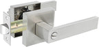 KAMOTA Privacy Door Levers, 1 Pack Satin Nickel Door Handles Bed and Bath Door Locks Interior Keyless Locksets, Left and Right Hand Reversible