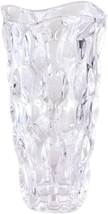 Unbreakable Flower Glass Vase 3.5lb 9.5inch Transparent vase Bohemian Style, for Centerpieces,Kitchen,Office, Living Room,Wedding,Perfect Home Decor Glass Vase (Transparent)