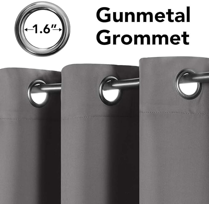H.VERSAILTEX Blackout Curtains for Bedroom Curtains Thermal Insulated Room Darkening Window Treatment Extra Long Curtains/Drapes, Grommet Panels (Set of 2, 52 by 108 - Inch, Grey)