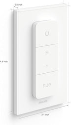 PHILIPS Hue Smart Dimmer Switch with Remote, White, 1 Pack, Turns Hue Lights On, Off, Dims or Brightens, Smart Home Control, Requires Hue Bridge, Easy, No-Wire Installation