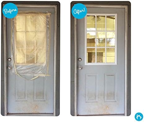 ODL Entry Door Glass Replacement for Home Improvement - 24" x 38" Exterior or Front Door Inserts Glass Kit with Energy Efficient Low-E Double Pane Tempered Glass - White Frame External 9 Grid Pattern