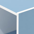 Furinno LUDER Book Shelf, 3-Cube Bookshelf, Bookcase with Open Shelves, 9.3 x 12 x 31.5, Easy Assembly, for Living Room, Bedroom, Home Office, White/Light Blue