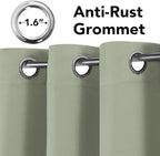 H.VERSAILTEX Blackout Curtains for Bedroom Thermal Insulated Room Darkening Living Room Curtains 63 Inch Long Grommet Privacy Protection Window Curtain Panels/Drapes for Nursery,2 Panels,Light Sage