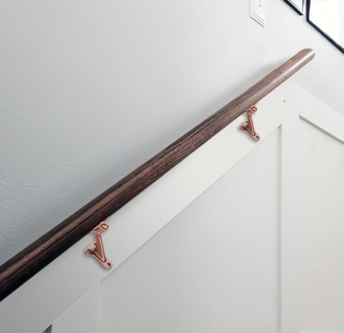 khtumeware 10 Pack 3 Inch Oil Antique Copper Hand Rail Bracket Heavy Duty Hardware for Stairways, Home or Office Stair Support Handrail Brackets