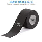 2 Rolls Caulk Tape Self Adhesive, Black Waterproof Toilet Tub Shower Caulking Sealant Strip, Bathroom Kitchen Peel & Stick Floor Tile Contact Paper Wallpaper DIY Home Improvement Decor Accessories