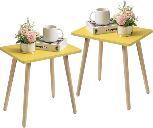 FORAOFUR Side Tables Living Room Set of 2, Small Wooden Table Accent Table Nursery Room, Bedroom, Accent Tables for Small Spaces, Easy Assembly