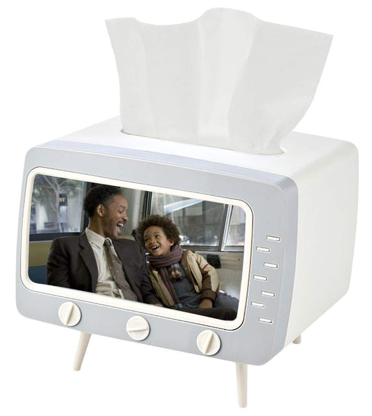 TV-Shaped Tissue Box Holder – 2-in-1 Tissue & Phone Stand for Home