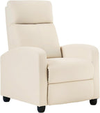 BestMassage | Recliner Chair | No Massage Function | Textile Beige | with Lumbar Support, Adjustable Push Back, Wide Armrests, Footrest & Padded Seat | Easy Assembly | for Living Room, Home Theatre