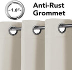 H.VERSAILTEX Blackout Window Curtain Panels Thermal Insulated Room Darkening Solid Grommet Curtains/Drapes for Bedroom Privacy Protection (Set of 2 Panels,52 by 63 Inch Long, Natural)