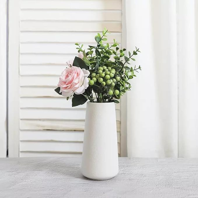 Premium Quality Large Ceramic Vase - 9 Inch Flower Vase for Home, Farmhouse, Modern, Bohemian Decor