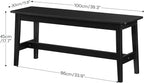 HOOBRO 39.3'' Bamboo Dining Bench, Farmhouse Kitchen Table Bench, Kitchen & Living Room Furniture, Easy to Assemble, Sturdy and Stable, Black BK03CD01G2