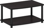 Furinno Turn-N-Tube Printer Stand with Storage, 2-Tier Printer Table, Under Desk Printer Stand, Toolless Assembly, for CPU, Office Supplies, Home Office, Dark Walnut