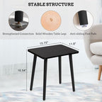 FORAOFUR Side Table, Modern Accent End Table with Wooden Legs, Easy to Assemble Mini Living Room Table for Sofa Bedroom, Minimalist Black Furniture for Small Apartments and Limited Spaces