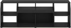 Furinno Jaya TV stand for up to 65 Inch TV, Gaming Enterteinment Center with LED Lights, Living Room Media Console Table, Americano