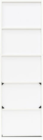 Furinno LUDER Book Shelf, 5-Tier Bookshelf, Bookcase with Open Shelves, 9.4 x 15.8 x 52, Easy Assembly, for Living Room, Bedroom, Home Office, White