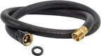 Garden Hose 5/8" x 5ft Brass Rubber Heavy Duty Water Hose 600 PSI Burst Pressure, Durable Flexible Hose for Yard, Car Wash, Pets Black
