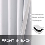 NICETOWN Room Darkening Curtains, 2 Panels, W52 x L84 Inch, Greyish White