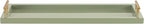 Kate and Laurel Halsey Rectangle Decorative Narrow Tray with Gold Metal Handles; 24 x 10; Green and Gold; Modern Glam Slim Serving Tray with Handles for Living Room Decor