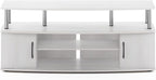Furinno JAYA Large Entertainment Stand for TV Up to 55 Inch, White Oak/Chrome
