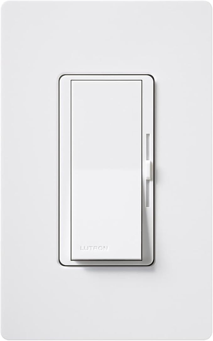 Lutron Diva LED+ Dimmer Light Switch for Dimmable LED, Halogen, and Incandescent Bulbs, 150 Watt, Single-Pole or 3-Way, DVCL-153P-WH, White (2-Pack)